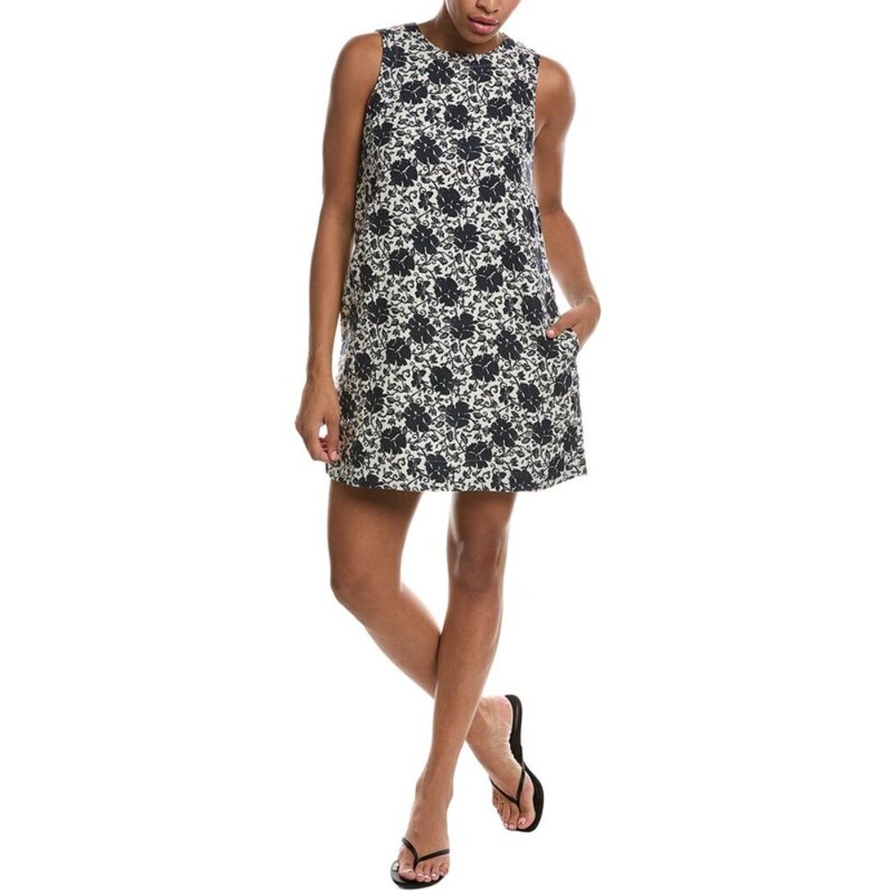 Madewell Womens  Mini Linen Shift Dress, Brown